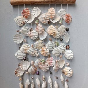 Chuông gió dây treo sò điệp cá  trắng